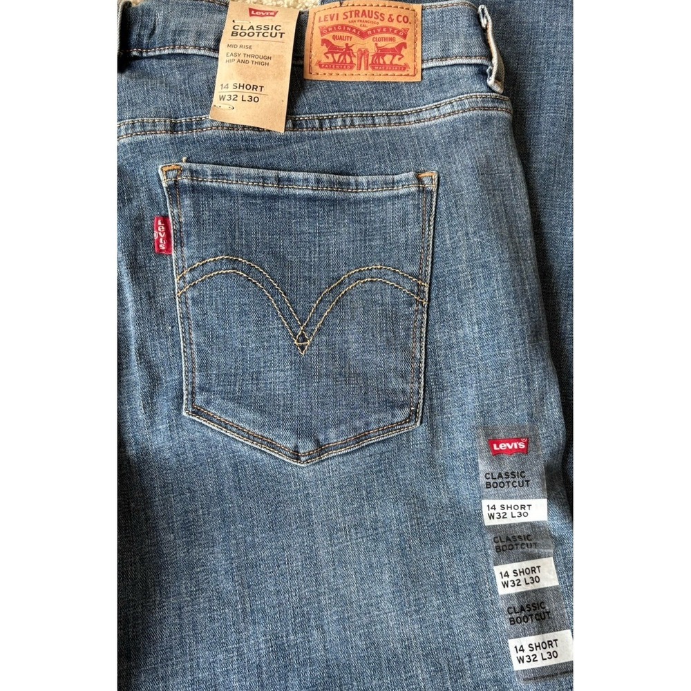 Levi's CLASSIC BOOTCUT WOMEN'S JEANS Mid Rise Size 14 Short NWT